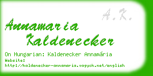annamaria kaldenecker business card